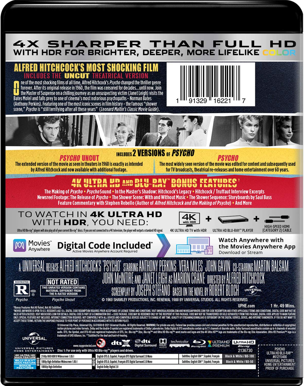 Psycho (1960) 4K Ultra HD , Blu-ray , Digital