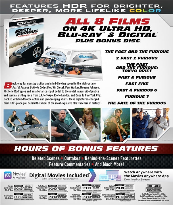 Fast & Furious 10-Movie Collection 4K Ultra HD + Digital + Blu-ray