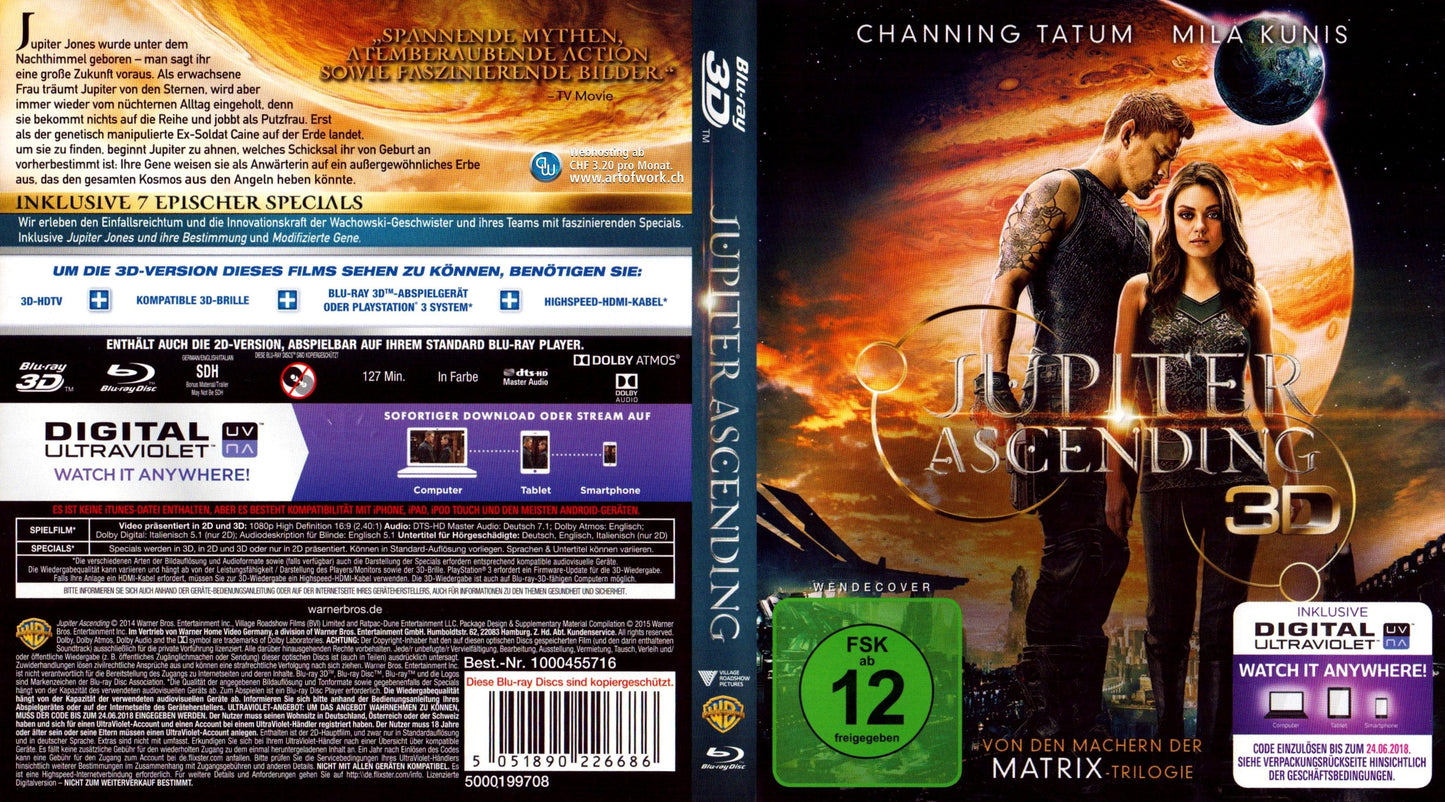 Jupiter Ascending (Blu-ray  + DVD + Digital HD)