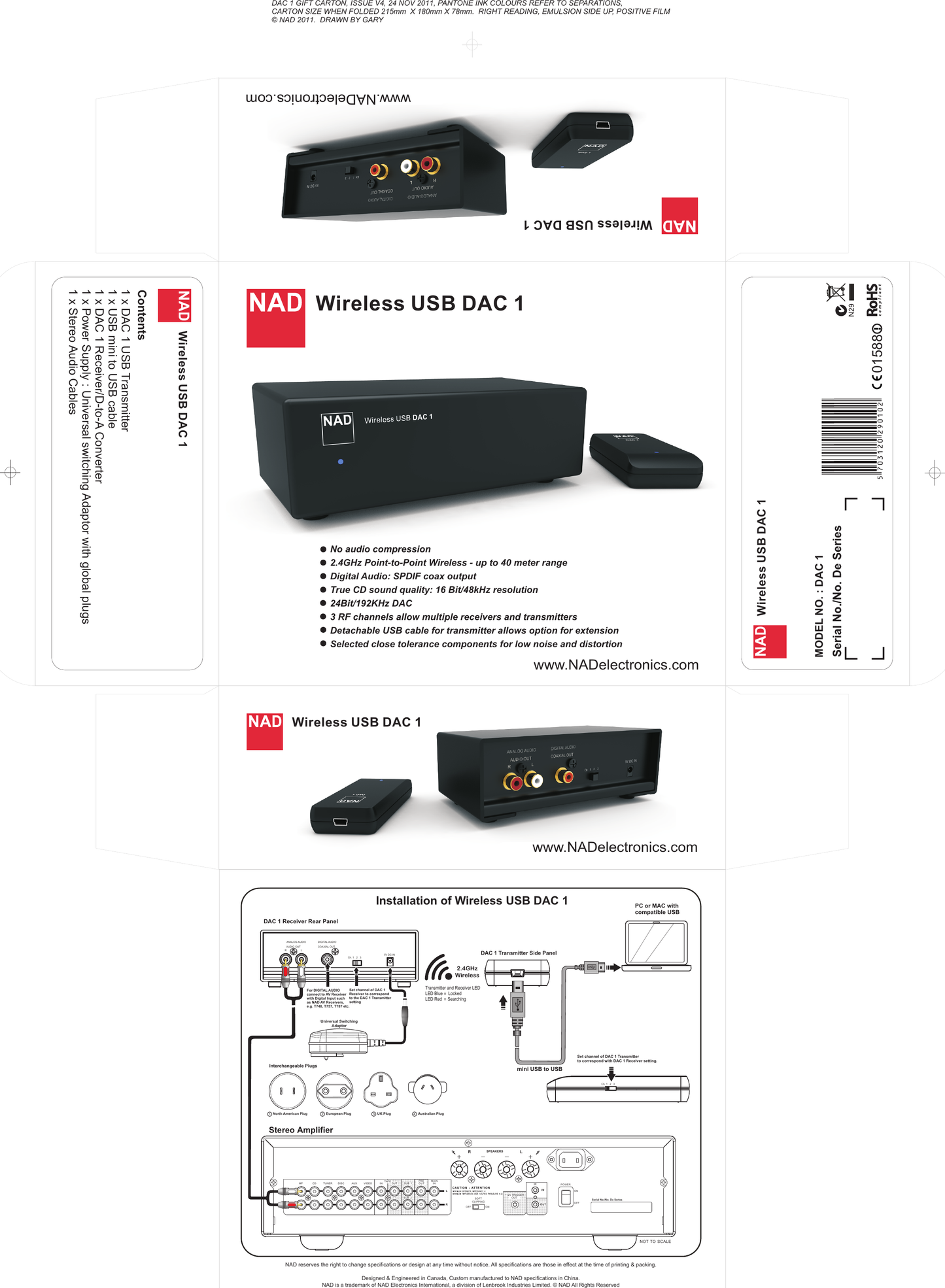 NAD DAC 2  Wireless USB DAC