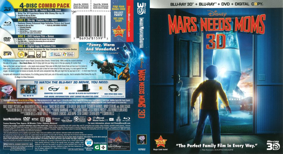 Mars Needs Moms 3D Blu-ray