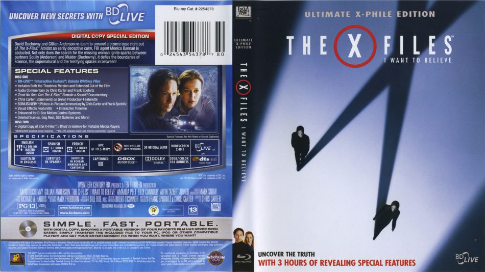 The X Files: I Want to Believe Blu-ray