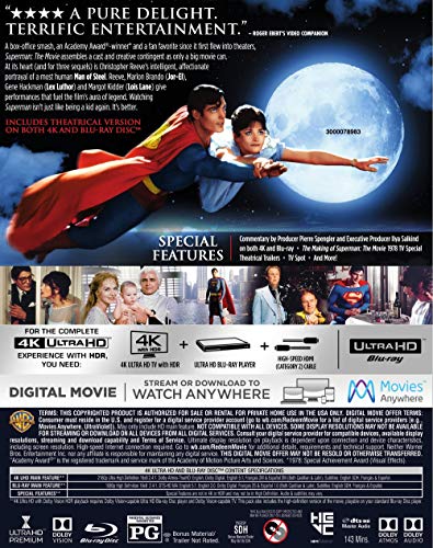 Superman: The Movie  4K ULTRA UHD Blu Ray Digital