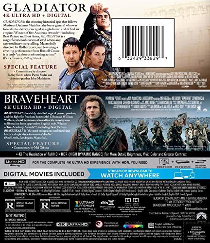 Gladiator/Braveheart 2-Movie Collection (4K Ultra HD + Digital)