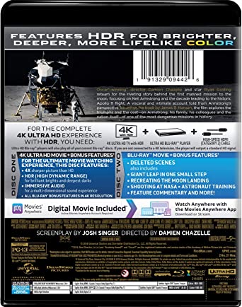 First Man 4k Ultra HD + Digital + Blu-ray