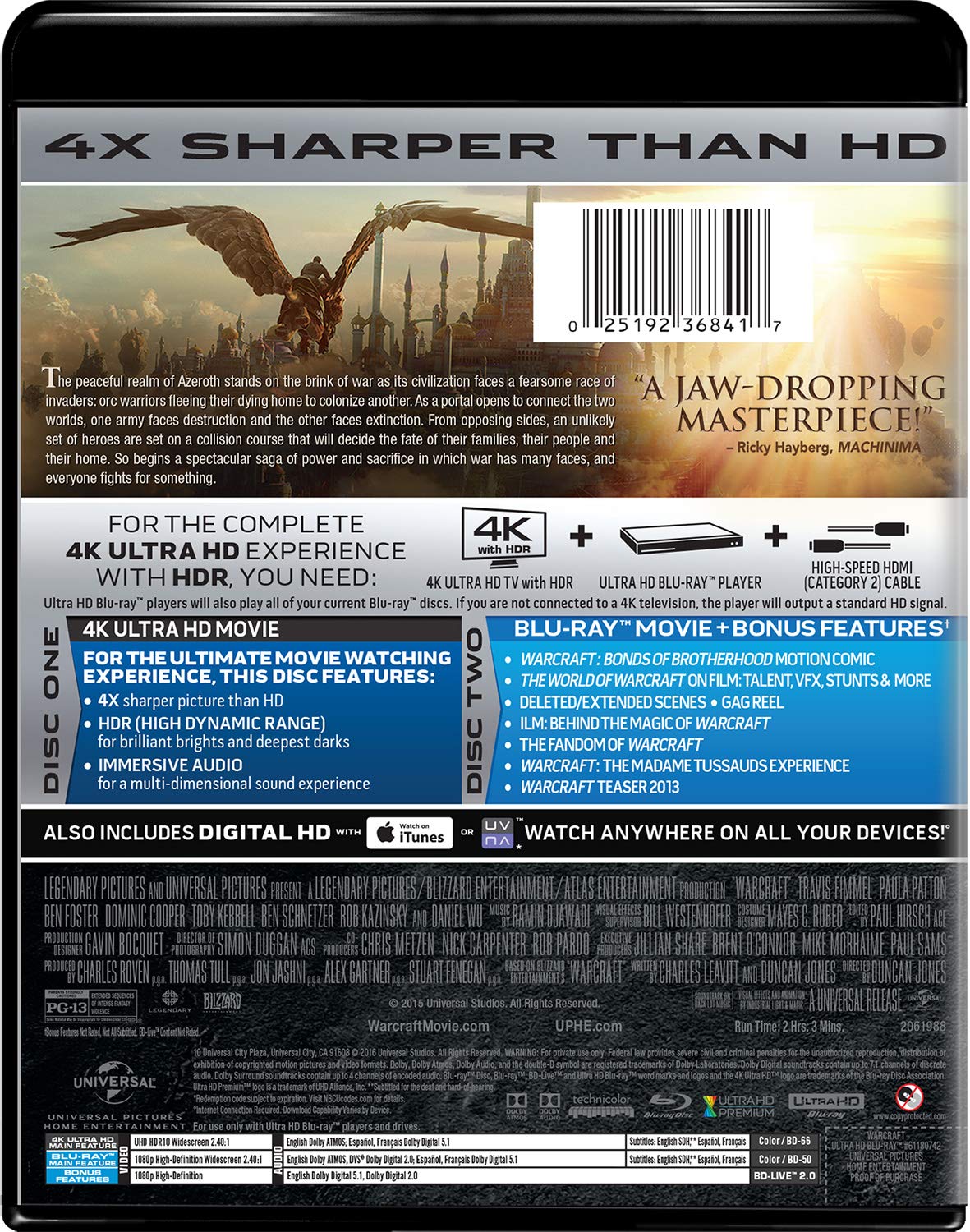 Warcraft 4K Ultra HD + Blu-ray + Digital HD
