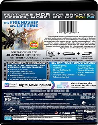 How to Train Your Dragon: The Hidden World  4K blu ray + Digital