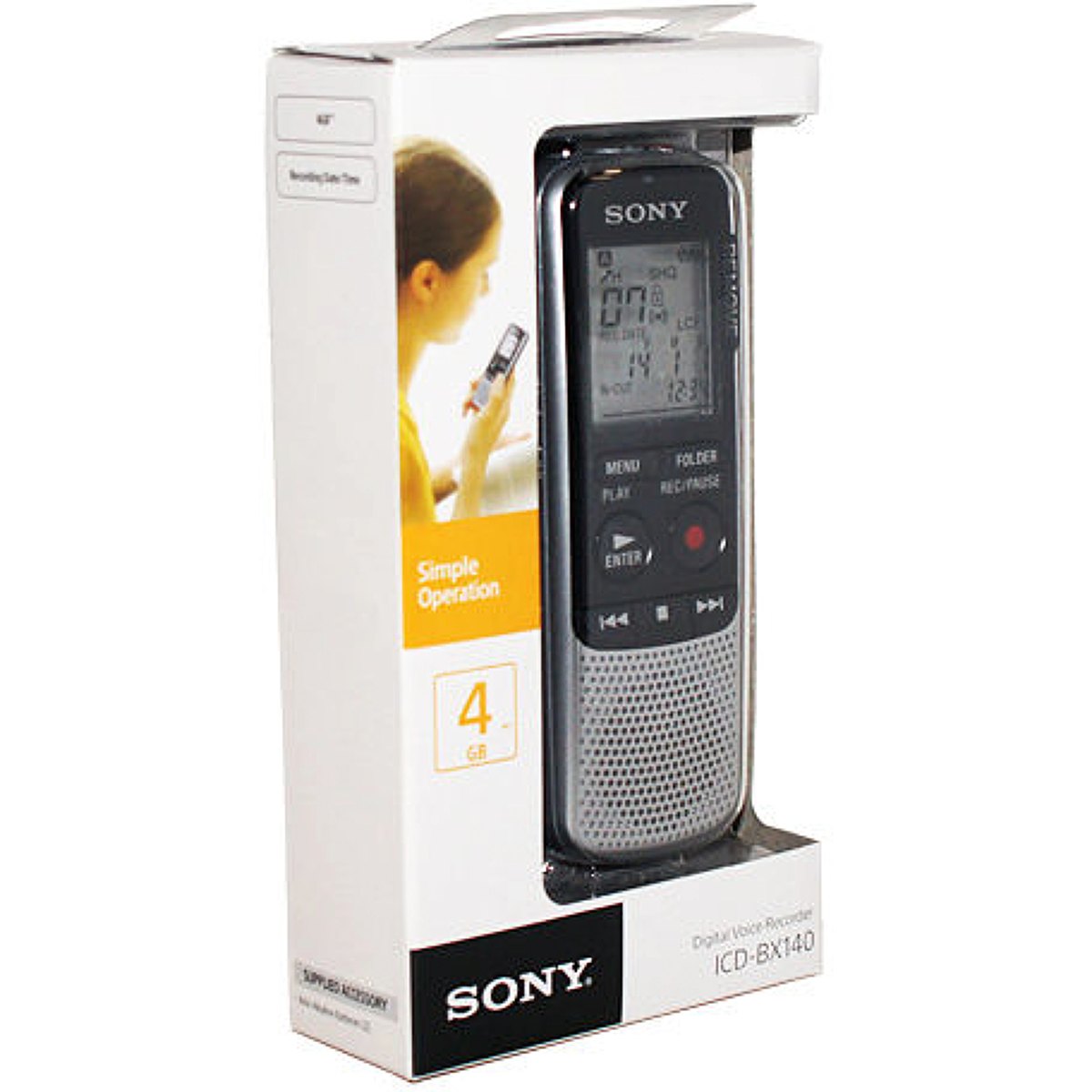 SONY ICD-BX140 4GB DIGITAL VOICE RECORDER