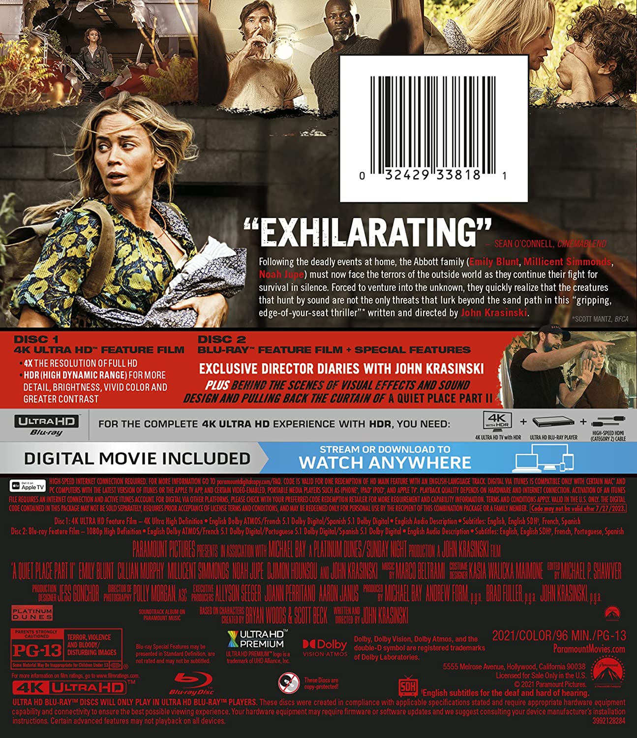 A Quiet Place Part II 4K Blu-Ray Digital