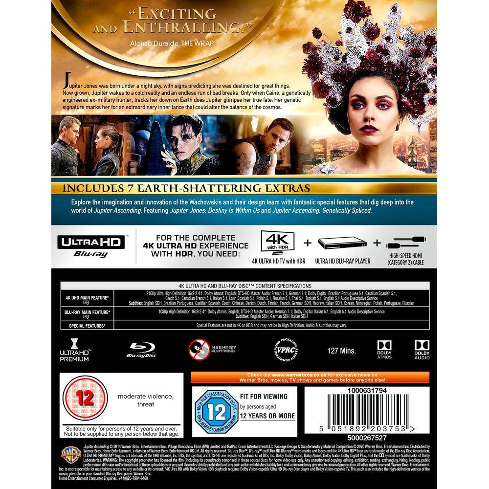 Jupiter Ascending  4K Ultra HD  Blu-ray