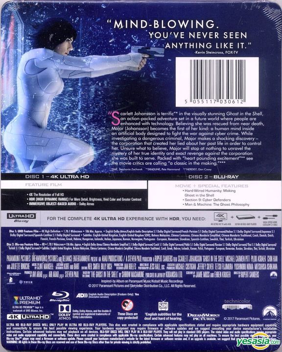GHOST IN THE SHELL  4K UHD + Blu-ray + Digital HD