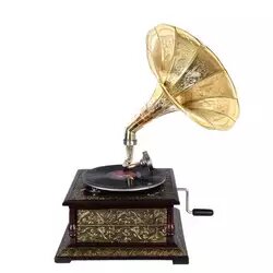 Gramophone Player 78 RPM Phonograph Metal Horn HMV Vintage record player Indian Handcrafted Vintage Item