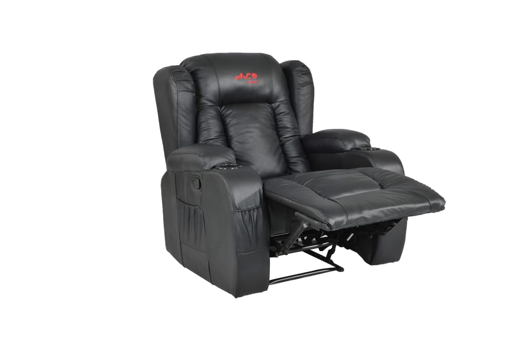A.E Canada Electric Recliner Sofa Leather Black Single