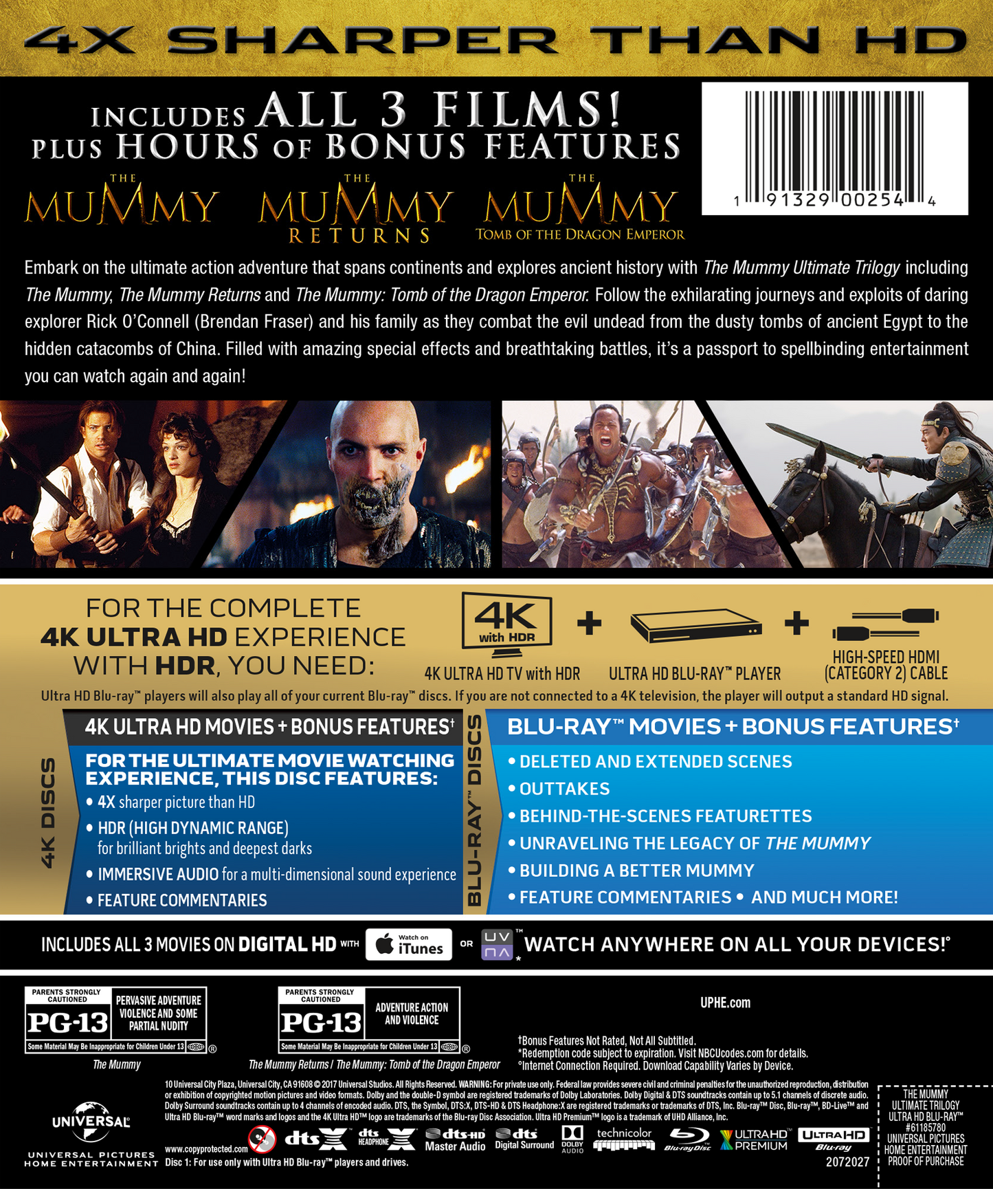 The Mummy Trilogy 4K ultra HD + Blu-ray + Digital