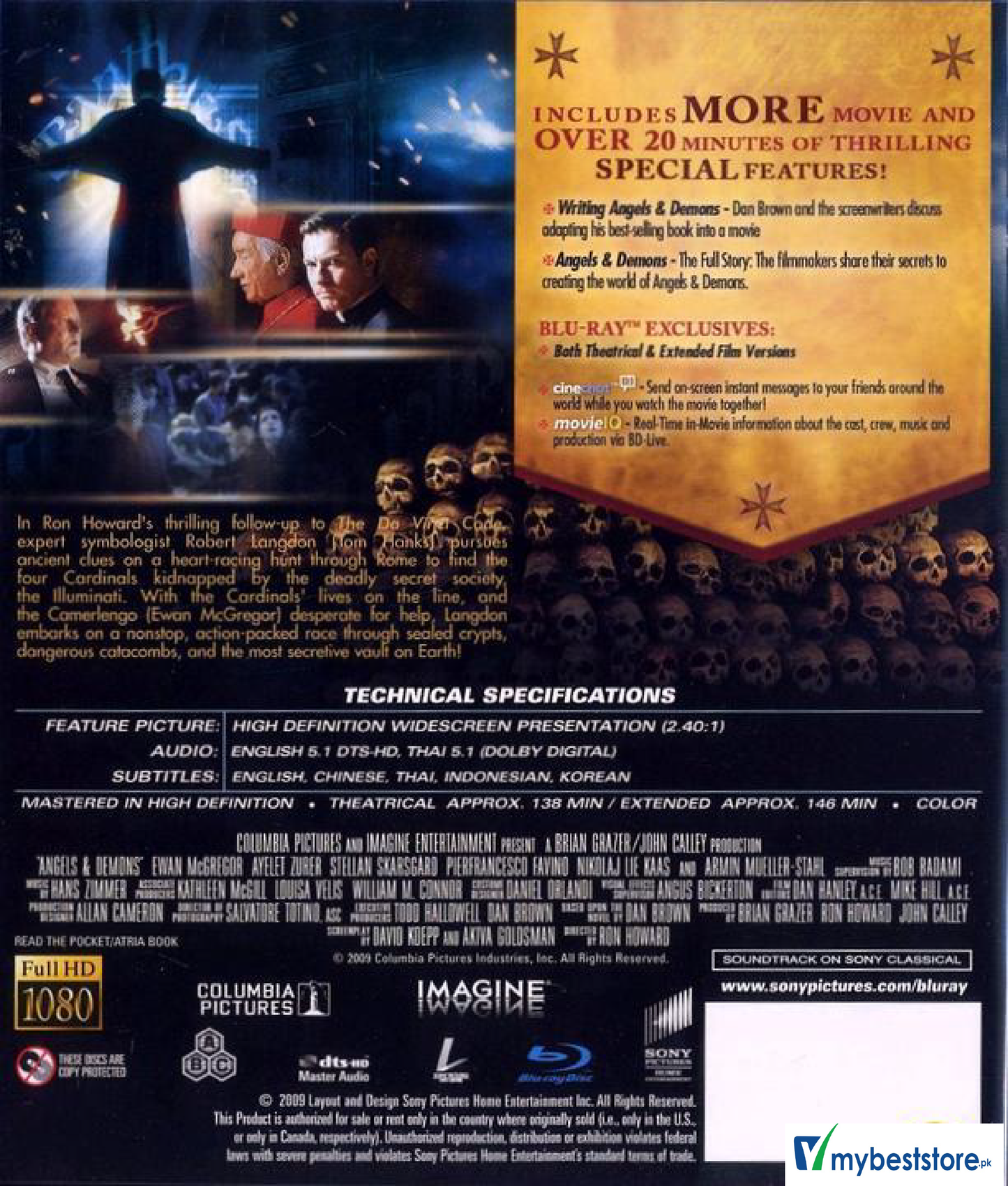Angels & Demons (2009) (Blu-ray) (Mastered in 4K) (Hong Kong Version)