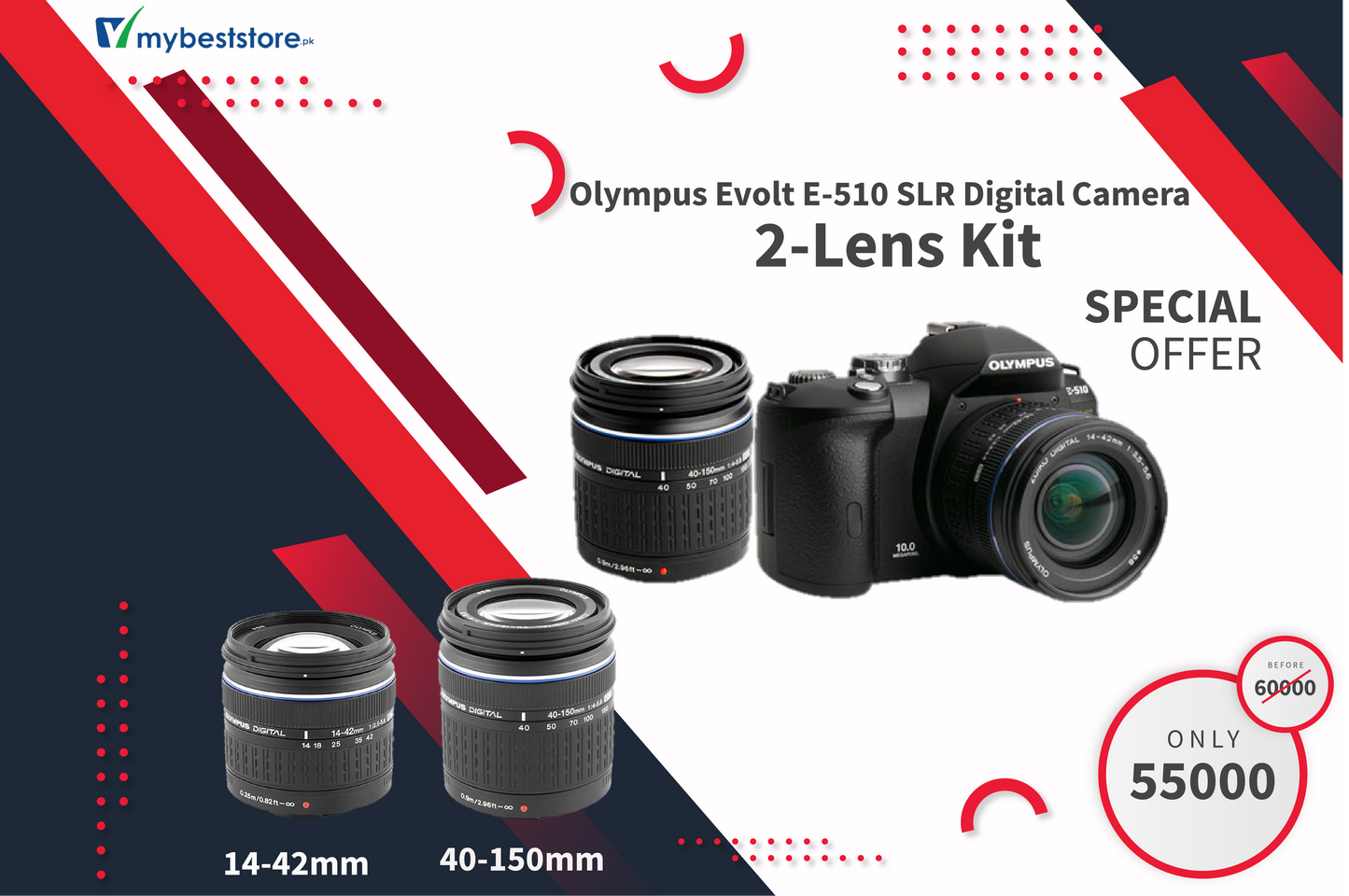 Olympus Evolt E-510 SLR Digital Camera 2-Lens Kit