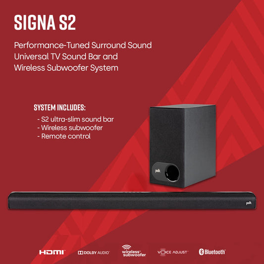 Polk Audio Signa S2 Ultra-Slim TV Sound Bar 