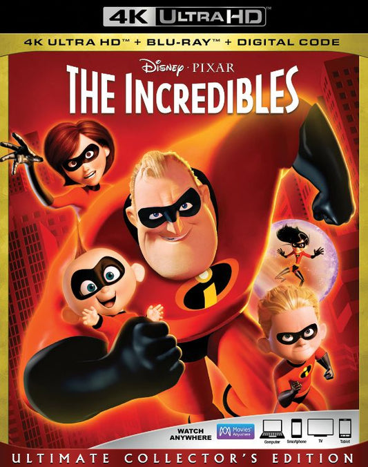 The INCREDIBLES 4K Ultra Blu Ray + Blu Ray + Digital Code