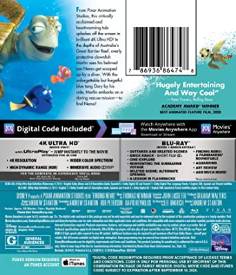 Finding Nemo Feature 4K UHD