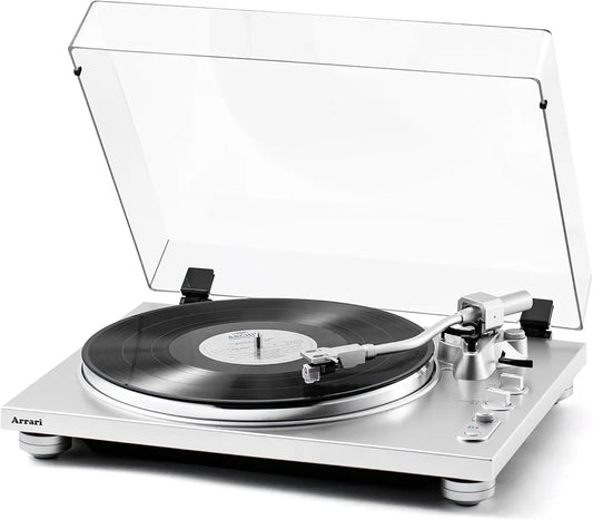 PR-100 2-Speed Belt Drive Vinyl Record Player 33/45 RPM, AT-3600L Mobile Magnetic Cartridge, Wireless Connection, Metal Case