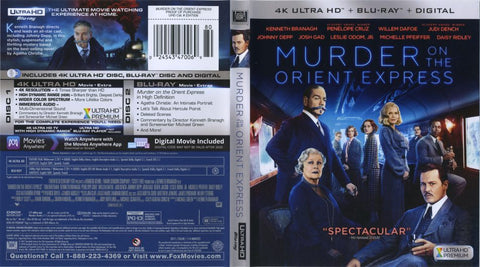 Murder On The Orient Express  4K UHD + Blu-ray + Digital