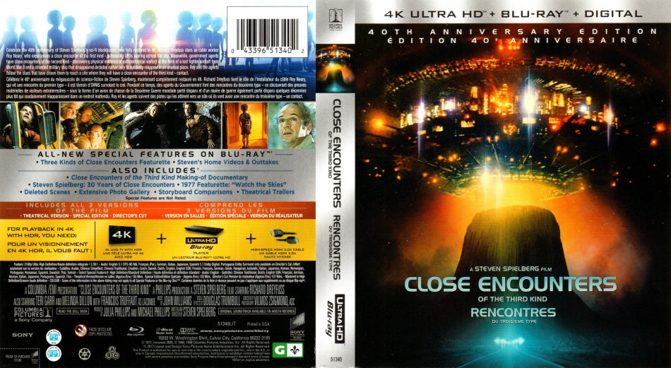 Close Encounters Of The Third Kind  4K Ultra UHD Blu Ray Digital