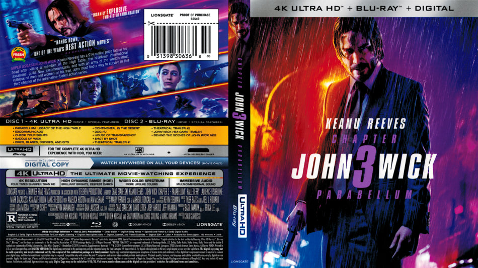 John Wick: Chapter 3 - Parabellum 4K Blu ray Digital