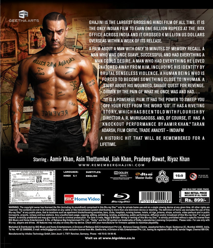 Ghajini (Blu-Ray Disc)