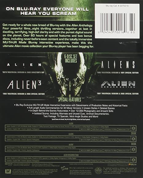 Alien Anthology (Alien / Aliens / Alien 3 / Alien: Resurrection) [Blu-ray]