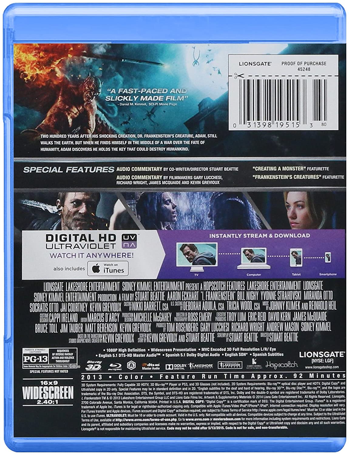 I, Frankenstein [Blu-Ray 3D + Blu-Ray]