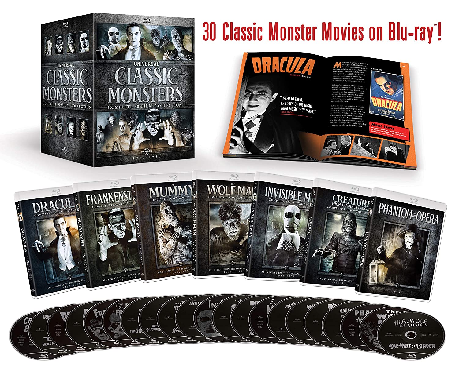 Universal Classic Monsters: Complete 30-Film Collection blu-Ray