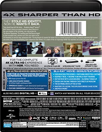The Bourne Supremacy  4k ULTRA HD + Blu-ray + DIGITAL