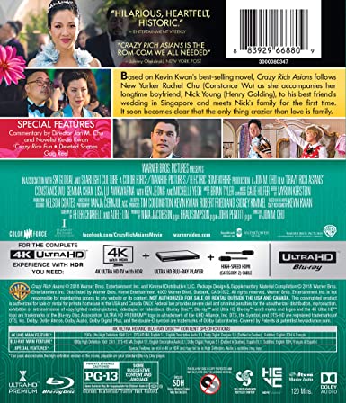 Crazy Rich Asians 4k Ultra UHD + Blu Ray + Digital