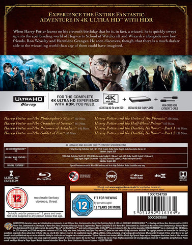 Harry Potter: The Complete 8-film Collection 4K Ultra HD + Blu-ray + Digital