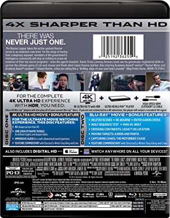 The Bourne Legacy 4K ULTRA + Blu-ray + DIGITAL HD