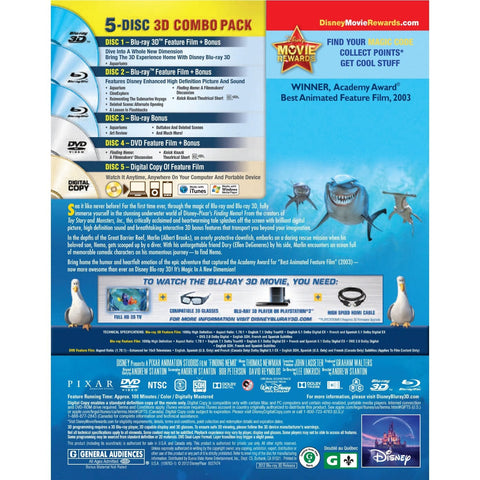 Finding Nemo (Five-Disc Ultimate Collector's Edition: Blu-ray 3D/Blu-ray/DVD + Digital Copy)