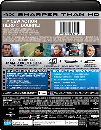 The Bourne Identity 4K ULTRA + Blu-ray + DIGITAL