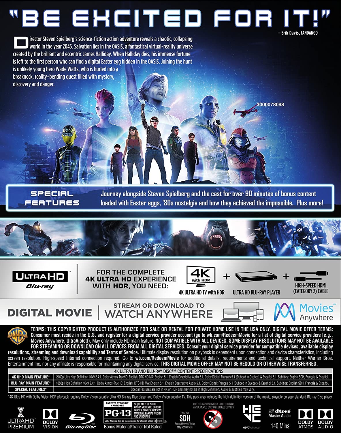 Ready Player One [4K Ultra HD]  [Blu-ray] Digital]