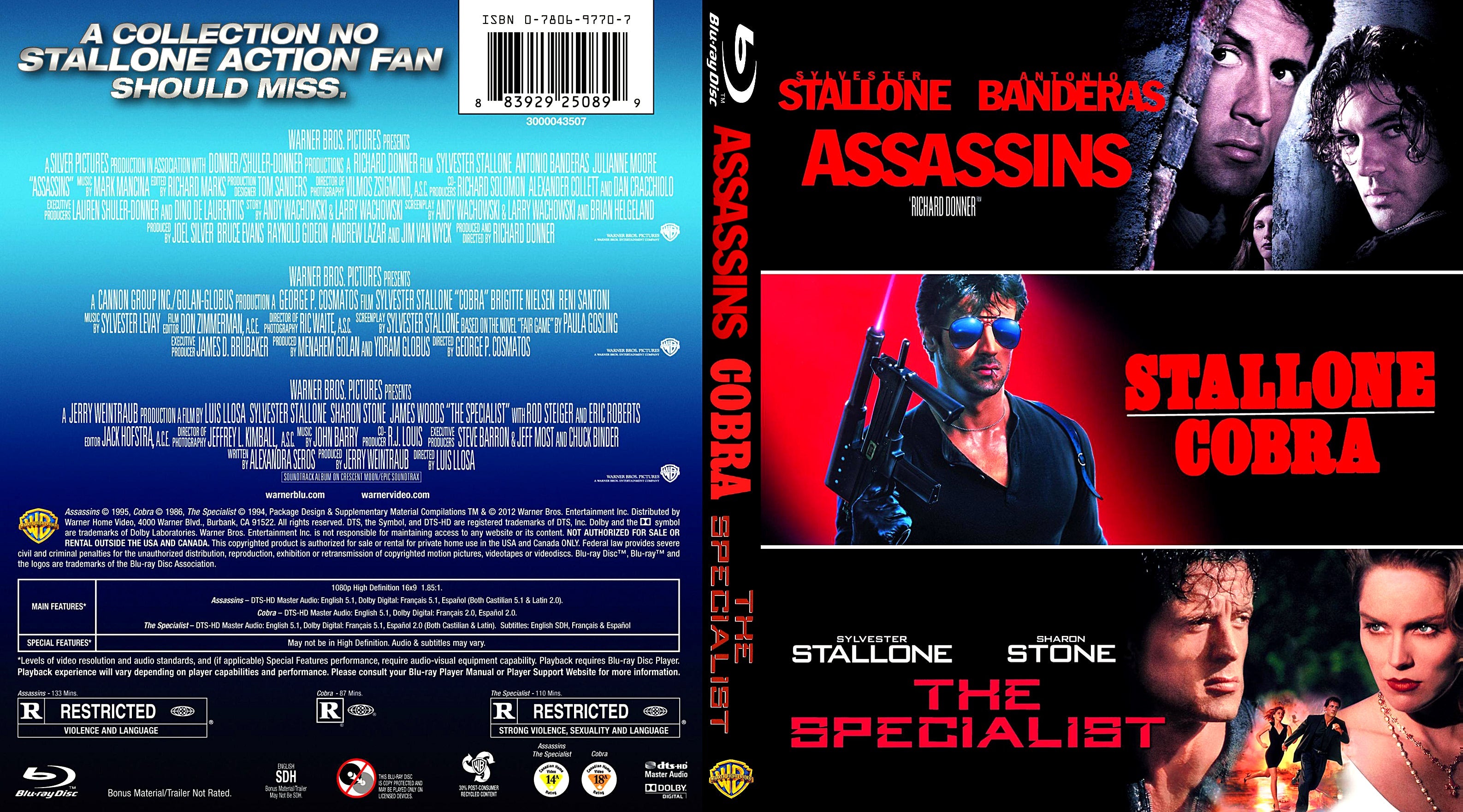 Assassins / Cobra / Specialist [Blu-ray] - Sylvester Stallone
