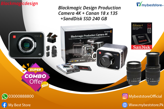 Blackmagic Design Production Camera 4K + Canan 18 x 135 +SandDisk  SSD 240 GB