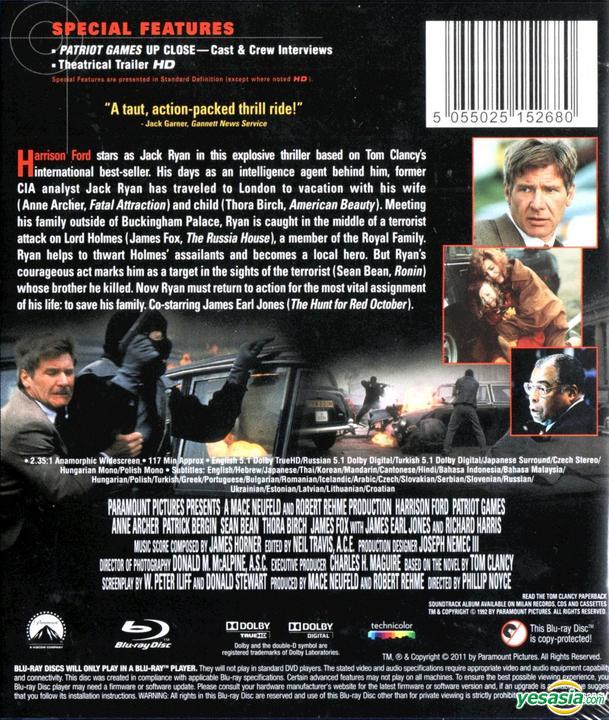 Patriot Games [Blu-ray] [1992]