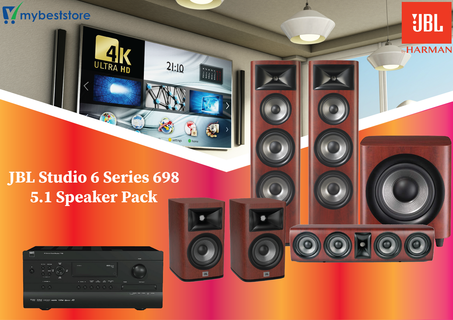 JBL Studio 698 Floorstanding 5.1 Speaker Package