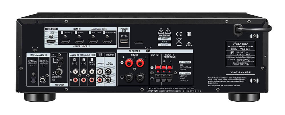 Pioneer VSX-534 5.2-Channel A/V Receiver