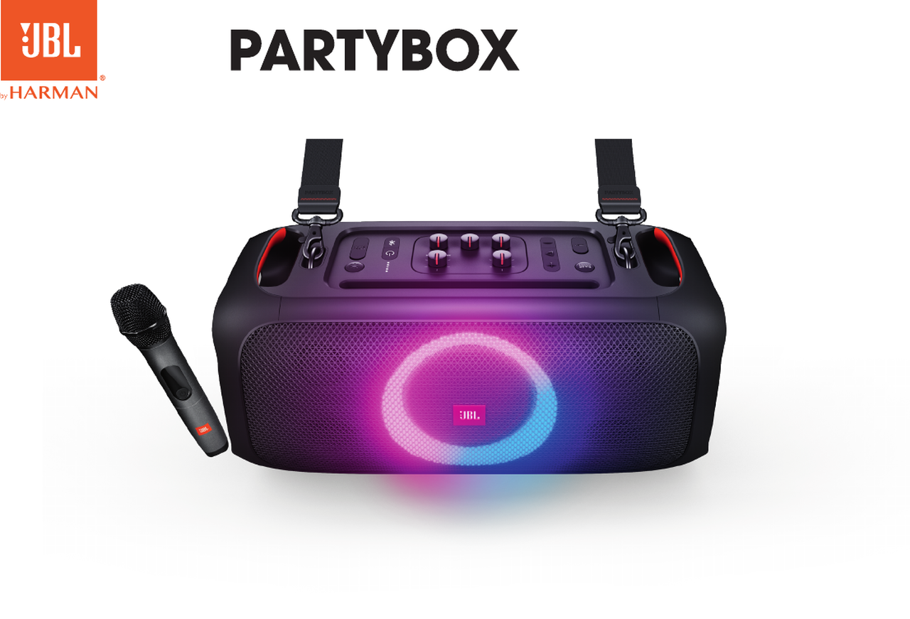 JBL PartyBox On-The-Go Wireless Bluetooth Portable Speaker 100W 2 Mics