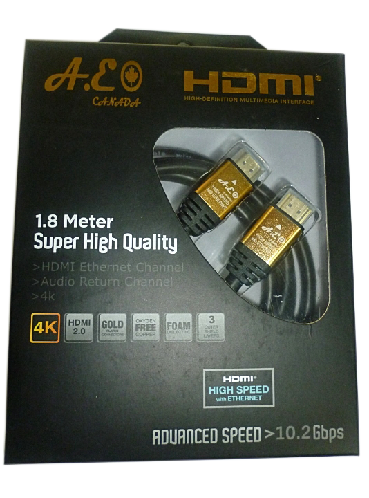 A.E Canada 4K Ultra HD HDMI Cable 2.0   1.8 Meter
