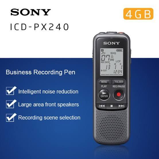Sony ICD-PX240  Mono Digital Voice Recorder Black