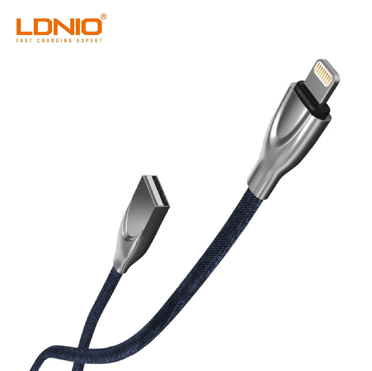 LDNIO LS29  Lightning Cable  Fast Charging and Data Transfer Denim Design Cable (2.4A/1m) 4.9
