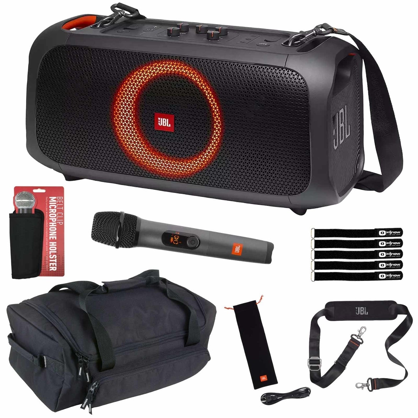 JBL PartyBox On-The-Go Wireless Bluetooth Portable Speaker 100W 2 Mics