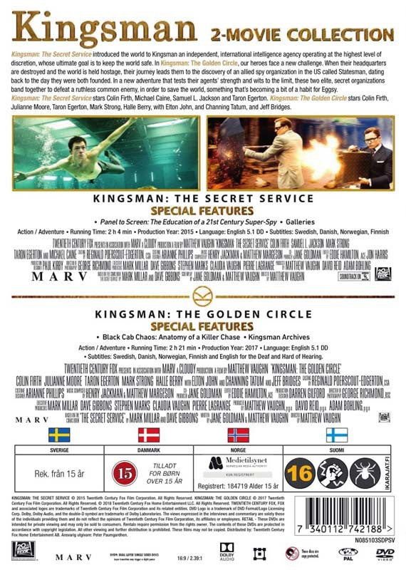 Kingsman  2 Movies Collection 4K Ultra HD + Blu-Ray + Digital