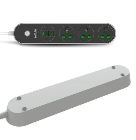 LDNIO SC3301 EU Plug 3 Port Power Strip USB Travel Adapter